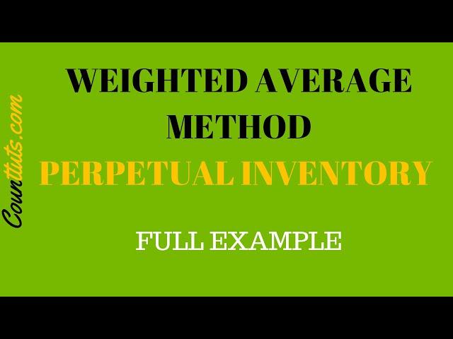 Weighted Average Inventory Costing | PERPETUAL Example