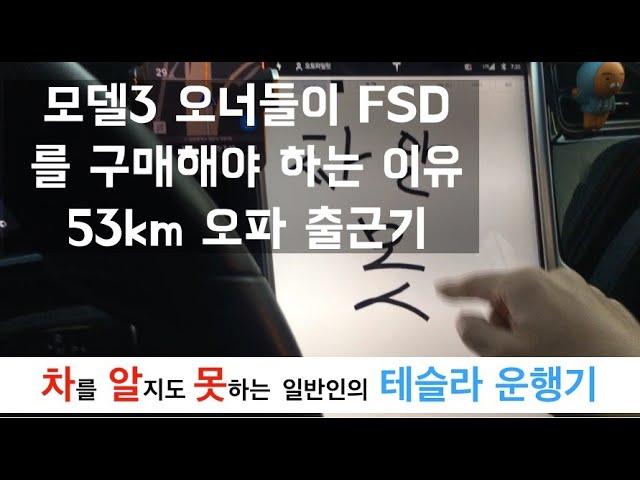 [차알못 테슬라]모델3 오너가 FSD를 사야하는 이유! 53km 오토파일럿 출근기!