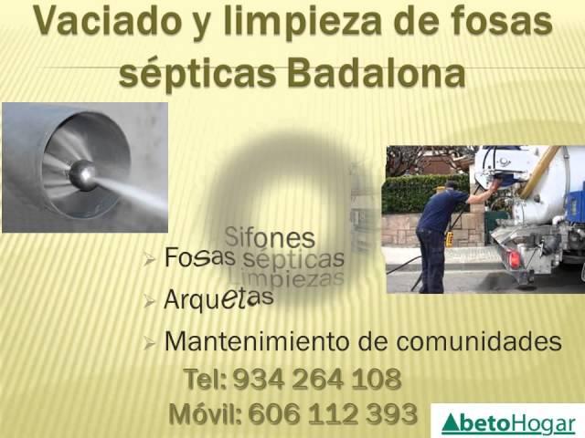 Vaciado y limpieza de fosas septicas Badalona Empresa de desatascos 934.264.108