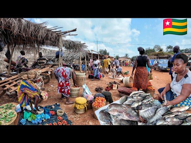 Rural village market Atakpame Togo. Buy and cook fresh tilapia and  Togolese okro soup with me.