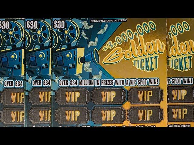 BEATING THE ODDS! $3,000,000 GOLDEN TICKET! $120 OF PA LOTTERY $30 SCRATCH OFF TICKETS #scratch #win