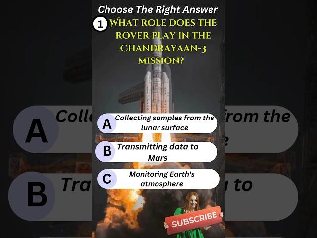 What role does the rover play in the Chandrayaan 3 mission?#quiz #vairalvideo #testyourknowledge