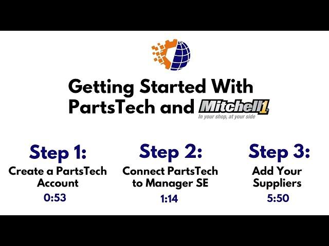 PartsTech & Mitchell 1 Manager SE: Set Up & Tour