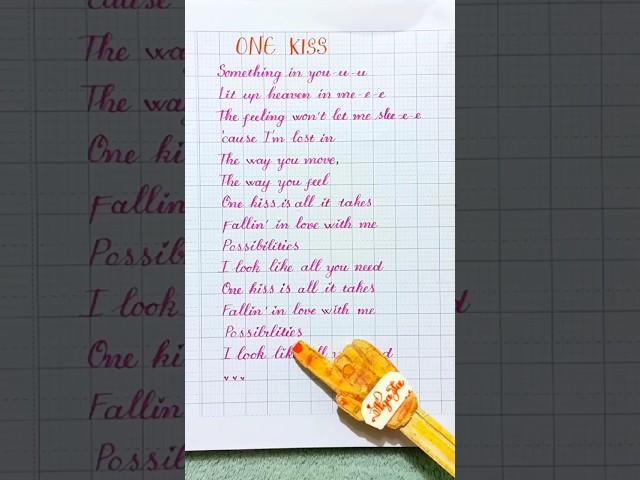 One Kiss - Calvin Harris, Dua Lipa | Lyrics Handwriting Nga Lee