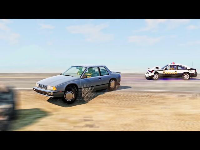 BeamNG Drive - Cars vs Angry Police Car #22 (RoadRage)