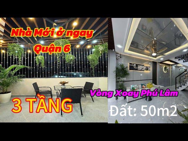 Nhà mới ở ngay Đ.Hậu Giang, Quận 6, DT 50M2 , gần Vòng Xoay Phú Lâm, KDC Bình Phú, Quận 6.