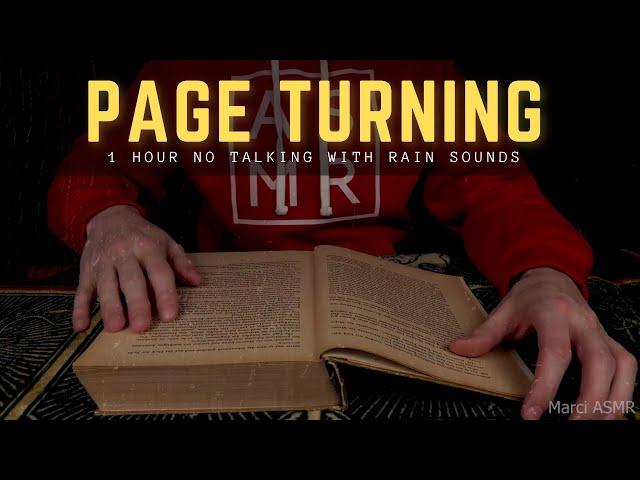 1 Hour ASMR Page Turning with Old Book | Page Squeezing ASMR (No Talking)