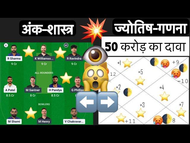 ज्योतिष-गणनाdream11”INvNZ”final,ODI champions cup