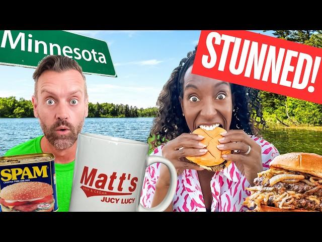 Two Brits Try The ULTIMATE Food Tour in Minnesota Hot Dish, Jucy Lucy & More…