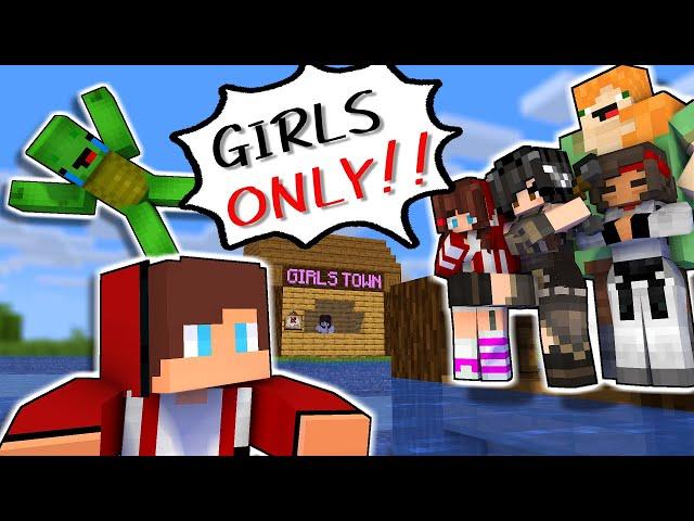 MAIZEN : Girls ONLY TOWN - Minecraft Animation JJ & Mikey