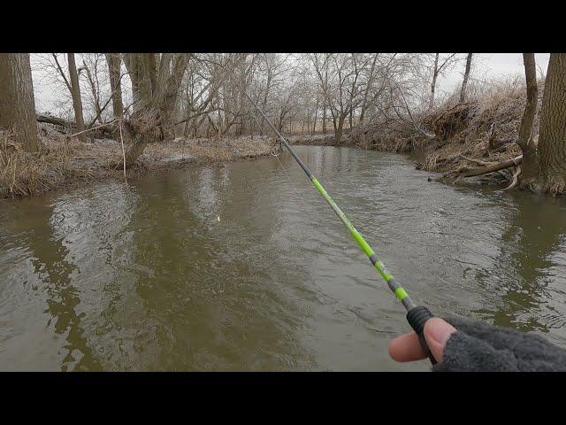 Fishing for my FIRST TROUT After an Ice Storm | Fishing The Mad River (Ohio)