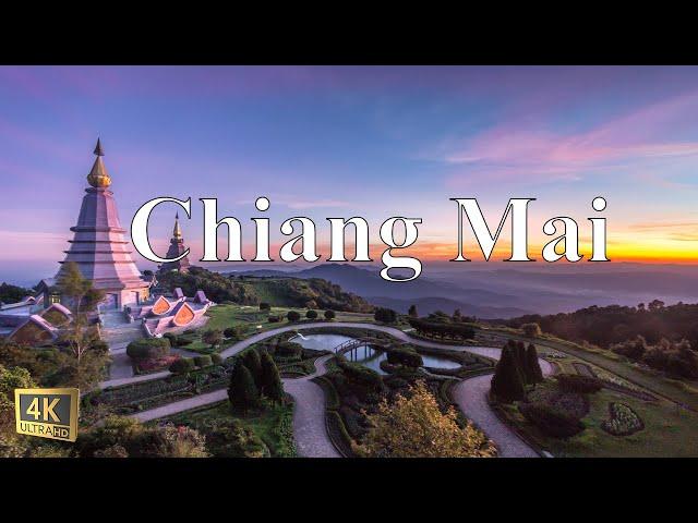 FLYING OVER CHIANG MAI, THAILAND 4K - Relaxing Music