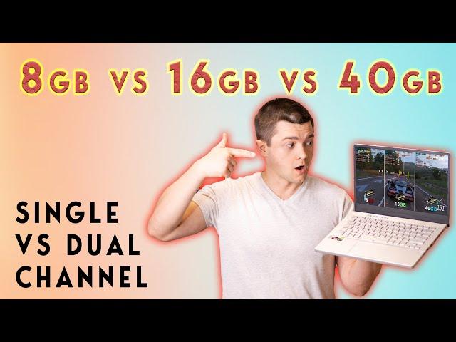 Single Channel vs Dual Channel RAM | Asus Zephyrus G14 | 8gb vs 16gb vs 40gb 