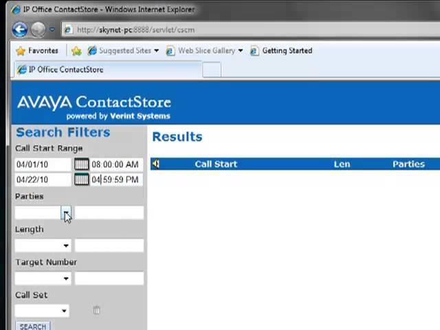 Avaya IP Office - Contact Store Search Database