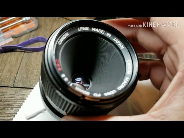 Canon FD macro 3.5 Front element disassembly