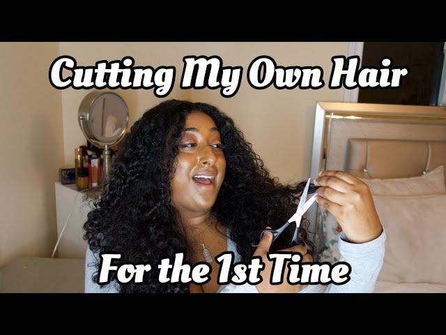 I CUT MY OWN CURLY HAIR FOR THE FIRST TIME | UNICORN HAIRCUT