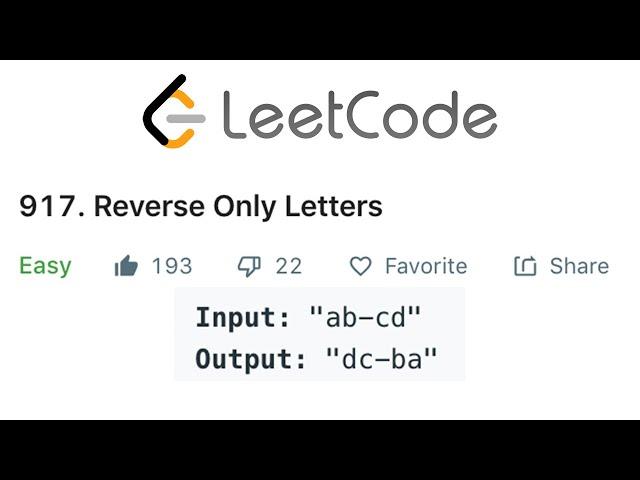 LeetCode Reverse Only Letters Solution Explained - Java