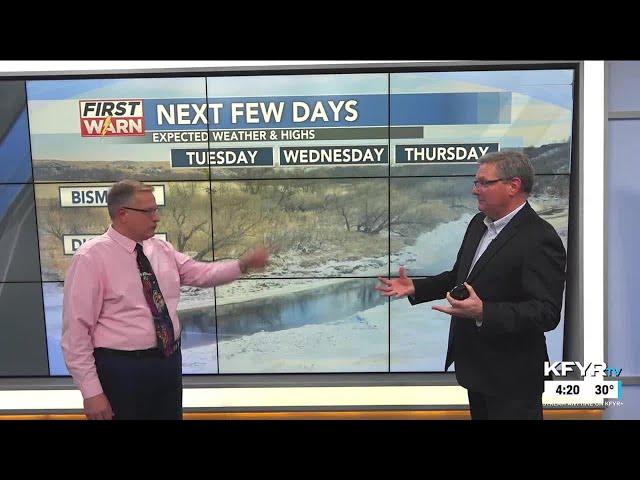 National Weather Service Bismarck's JP Martin is retiring, he gives the forecast live on air