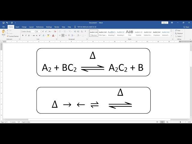 How To Insert Symbols In MS Word || How To Write Chemical Reaction in MS Word || Chemical Reaction.