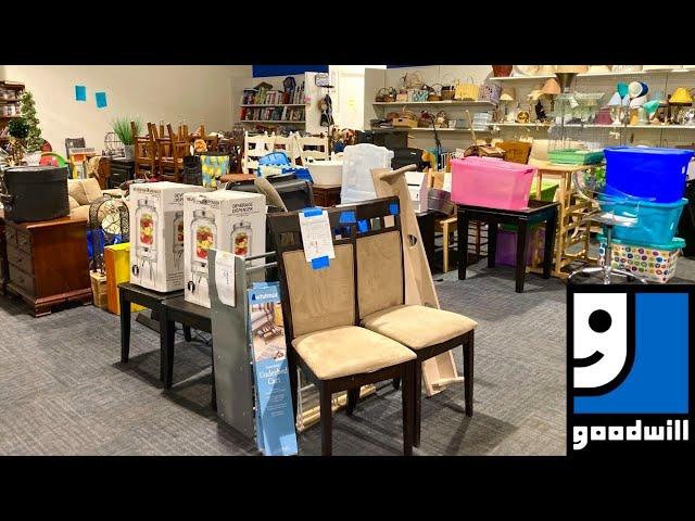 GOODWILL SHOP WITH ME FURNITURE ARMCHAIRS TABLES HOME DECOR KITCHENWARE SHOPPING STORE WALK THROUGH