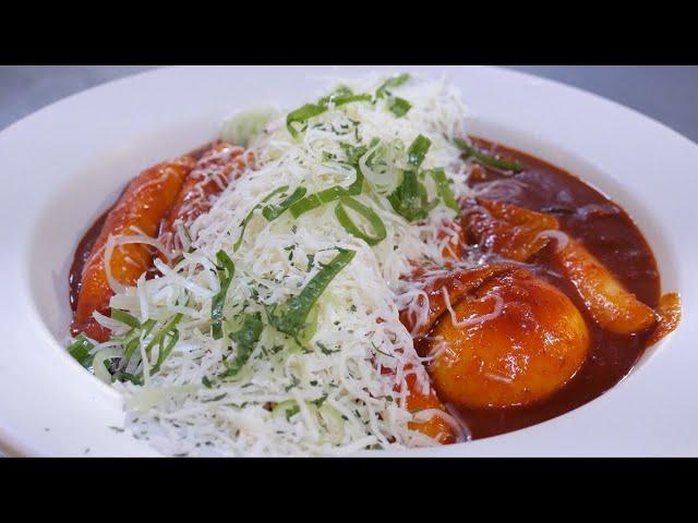 눈꽃치즈 떡볶이/ 개업하자마자 대박 Snowflake cheese tteokbokki Korean street food