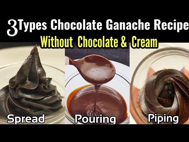 3 min Chocolate Ganache Without Chocolate & Cream. Pouring, Piping, Spread ganache 4 Cake decoration