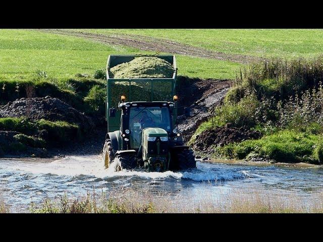 New Holland T6. Shows its Swimming Style! - More on Cross-River Silaging.