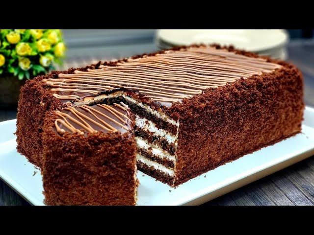 WOW‼️  Delicious Chocolate Cake in 15 minutes! Medovik cake. Honey cake. Simple recipe.