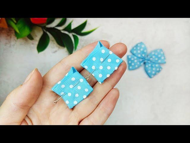 Really cute small Hair Bows - Bow out of Ribbon - Hair Bow tutorial step by step #ribbon #1