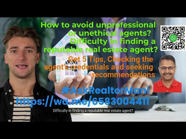 How to avoid unprofessional or unethical agents?  Difficulty in finding  Get 5 Tips #AskRealtorMani