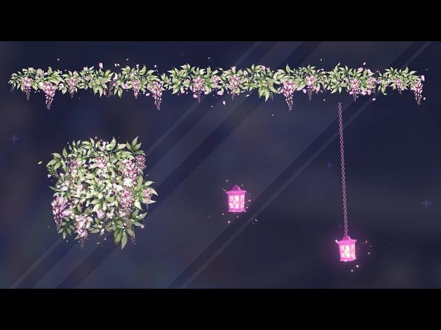 Pink Wisteria Flowers Full Screen Animated Decorations