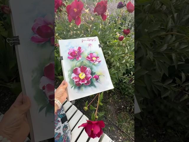 Пленэр с пионами #рисование #пленэр #акварель #урокирисования #художник #творчество #хобби #рисунок