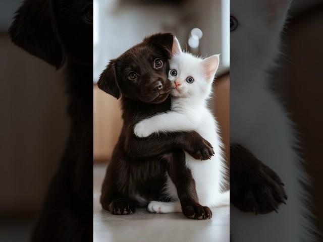 Pup And Kitten’s Cute Hug Sparks Pure Joy!
