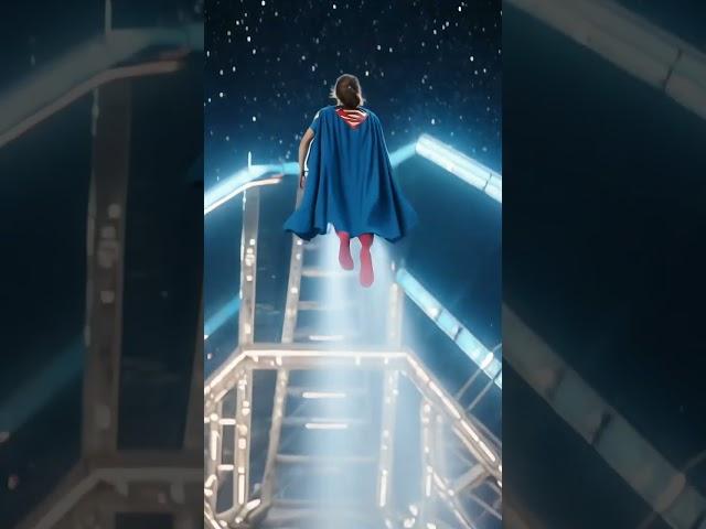 AI video and visual effect super girl flying