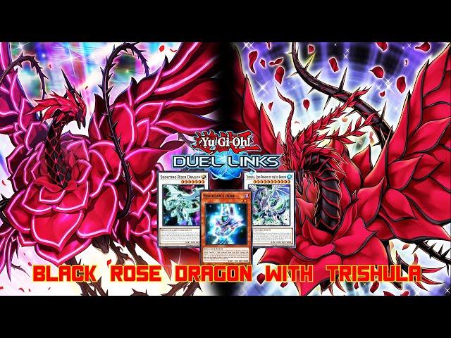 BLACK ROSE DRAGON WITH TRISHULA DUEL LINKS RANKED DUEL REPLAY + DECKLIST [YU GI OH! DUEL LINKS]