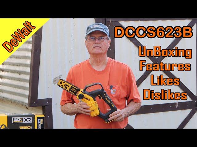 DeWalt Pruning Chainsaw Model DCCS623B 8 inch bar uses a 20 volt battery