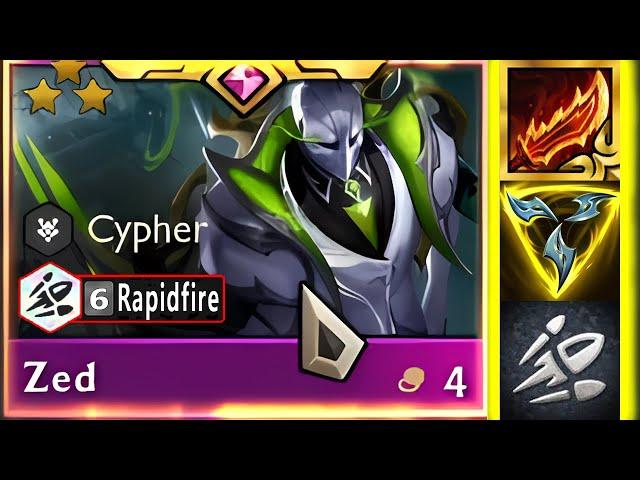 How Broken is 6 Rapidfire Zed ⭐⭐⭐ 3 Star | TFT SET 14