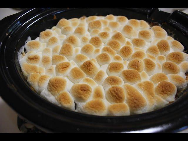 Crockpot Sweet Potato Casserole With Marshmallows | Slow Cooker Sweet Potato Casserole