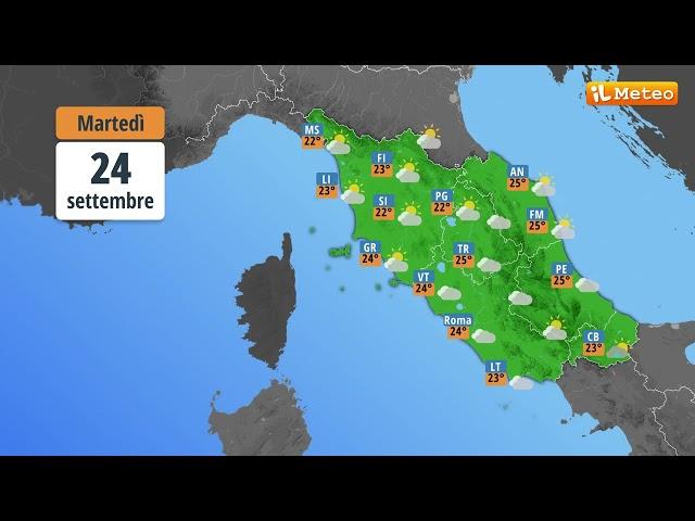 Meteo, previsioni meteo Martedì 24 settembre 2024