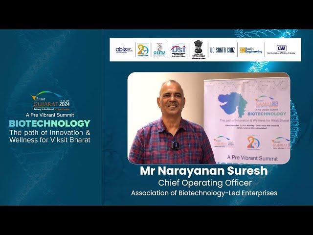 Eminent Speaker : Mr Narayanan Suresh at pre vibrant Gujarat Summit GSBTM 2023