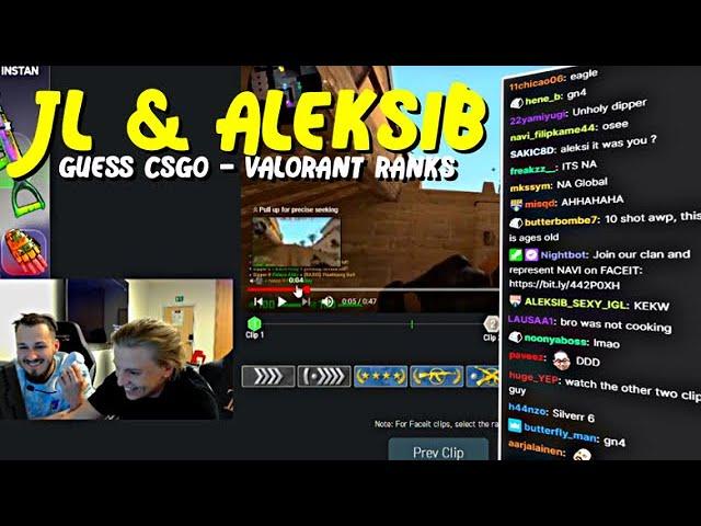 jL & AleksiB guess CSGO & VALORANT ranks on stream! +chat