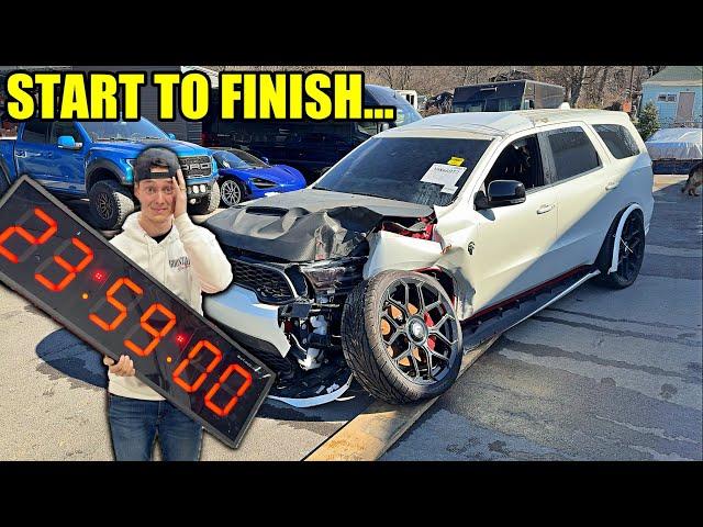 Rebuilding A Wrecked Hellcat Durango In 1 Day!!!