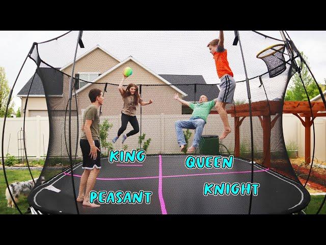 Four Square On The Trampoline! Trampoline Games!