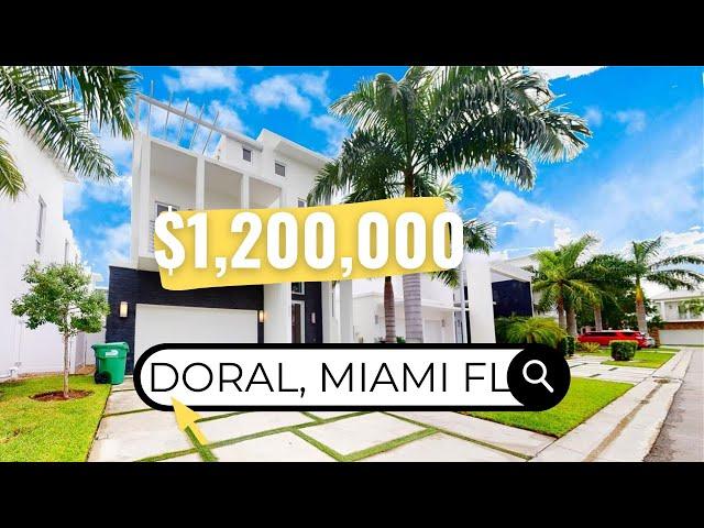 What $1,200,000 gets YOU in Miami | Doral Modern single family home | 3 story home with roof terrace