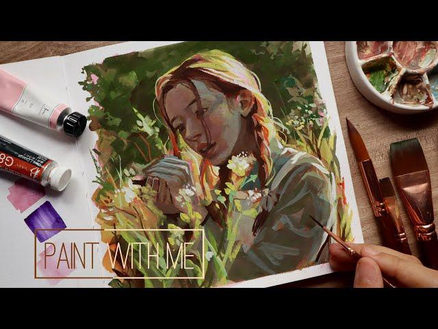 Relaxing but very chatty paint with me | gouache painting process