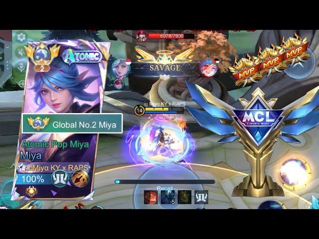 SAVAGE MIYA DI FINAL MCL + FULL MVP | GAMEPLAY TOP GLOBAL MIYA - MOBILE LEGENDS