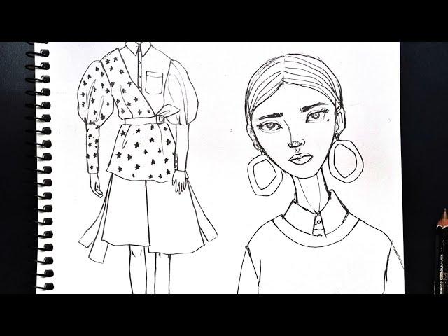 Sketching Different Poses Fashion Illustration • art vlog