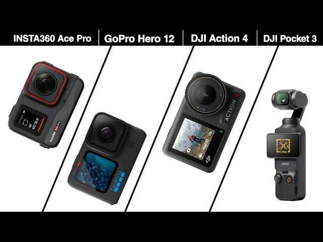 Insta360 Ace Pro VS GoPro Hero 12 VS Dji Action 4 VS Dji Pocket 3 | Choose your best one