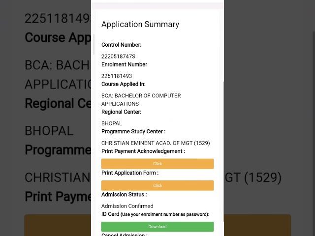 Ignou admission confirm |bca, distrace learning#bca #ignou #study