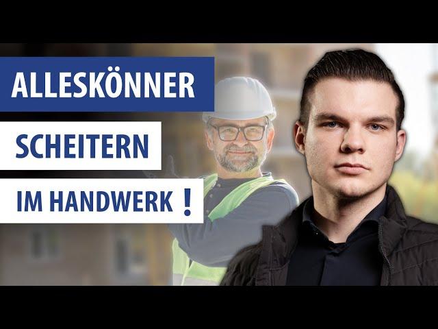 Großes Angebot? Im Handwerk bringt dir das GAR NICHTS!